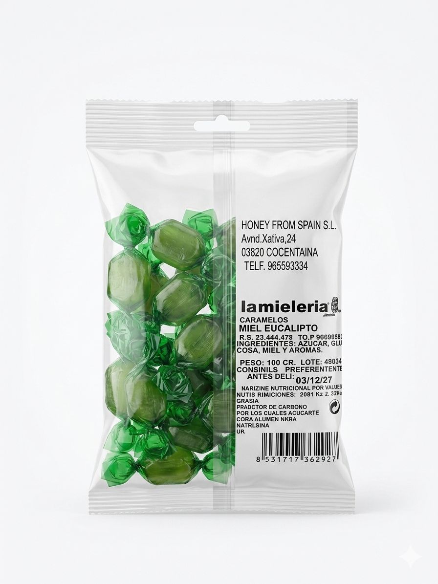 Caramelos Miel Eucalipto, 100 g
