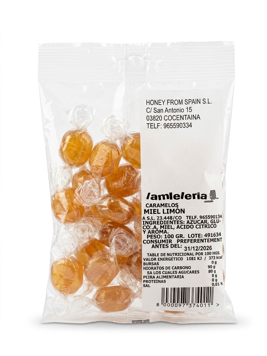 Caramelos Miel Limón, 100 g