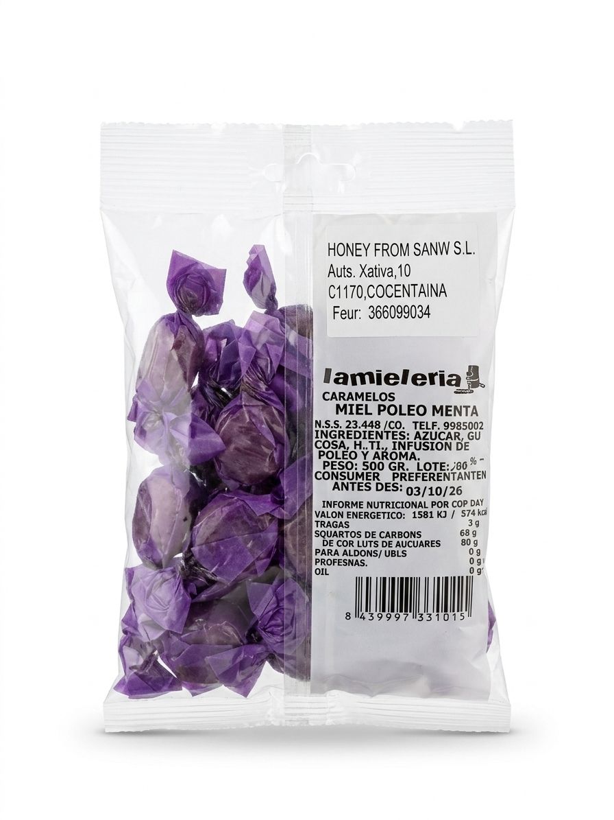 Caramelos Miel Poleo Menta, 100g