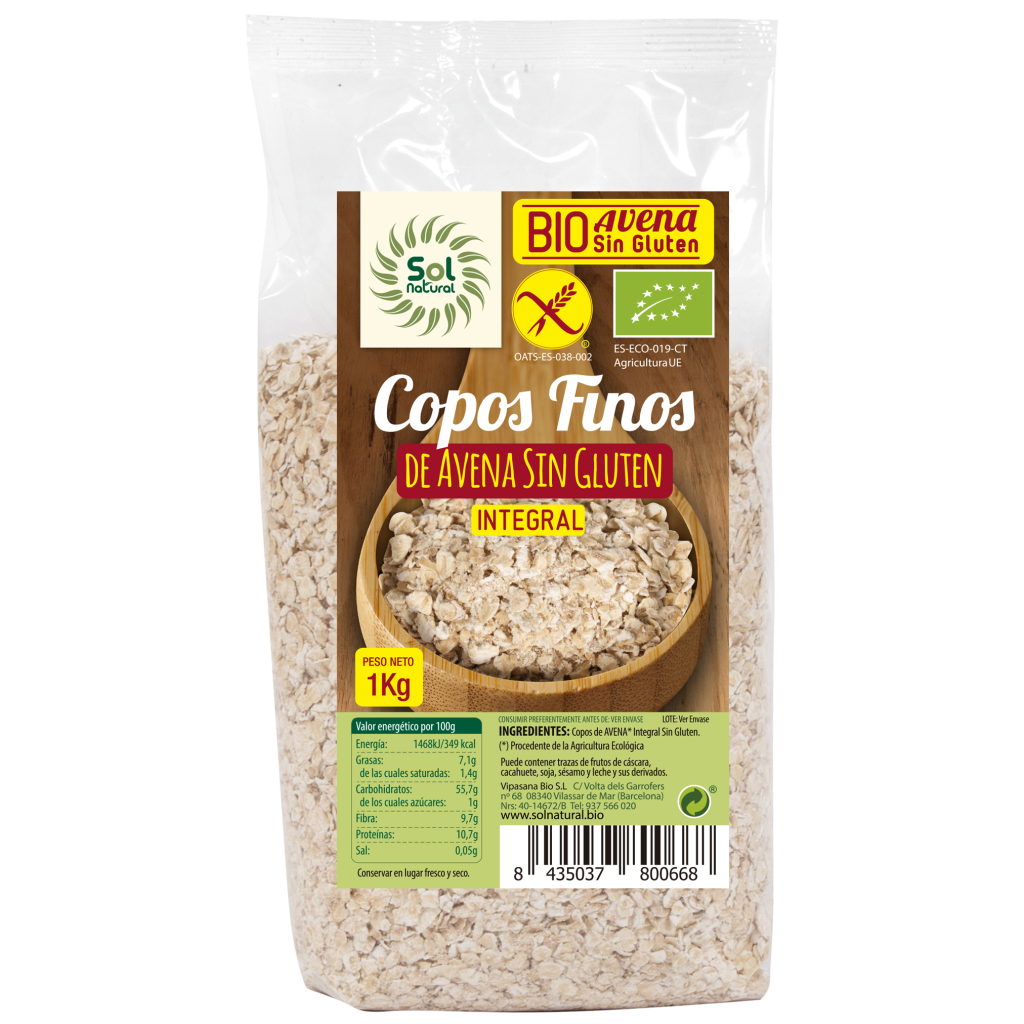 Copos Finos de Avena Sin Gluten - 1KG