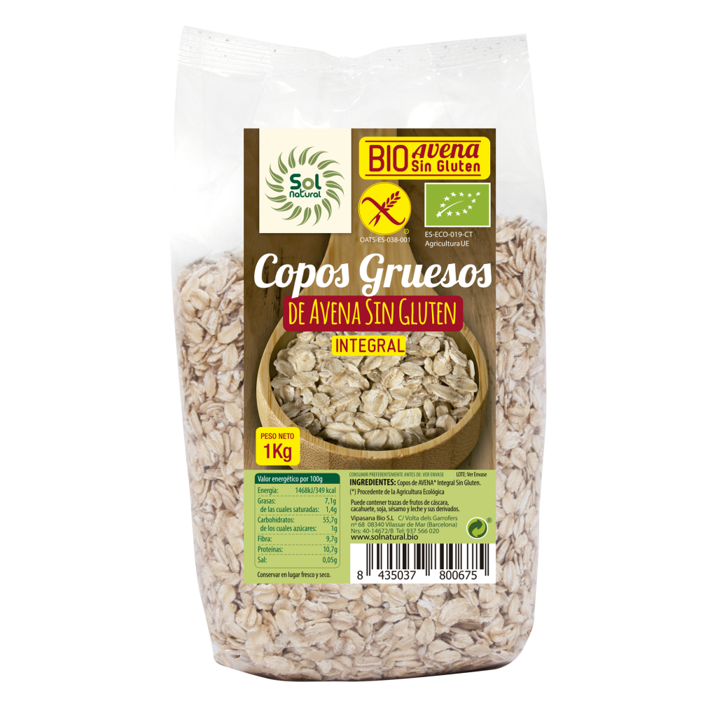 Copos Gruesos de Avena Sin Gluten - 1KG