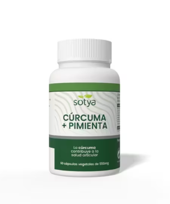Cúrcuma + Pimienta, 60 Cápsulas Vegetales de 550mg