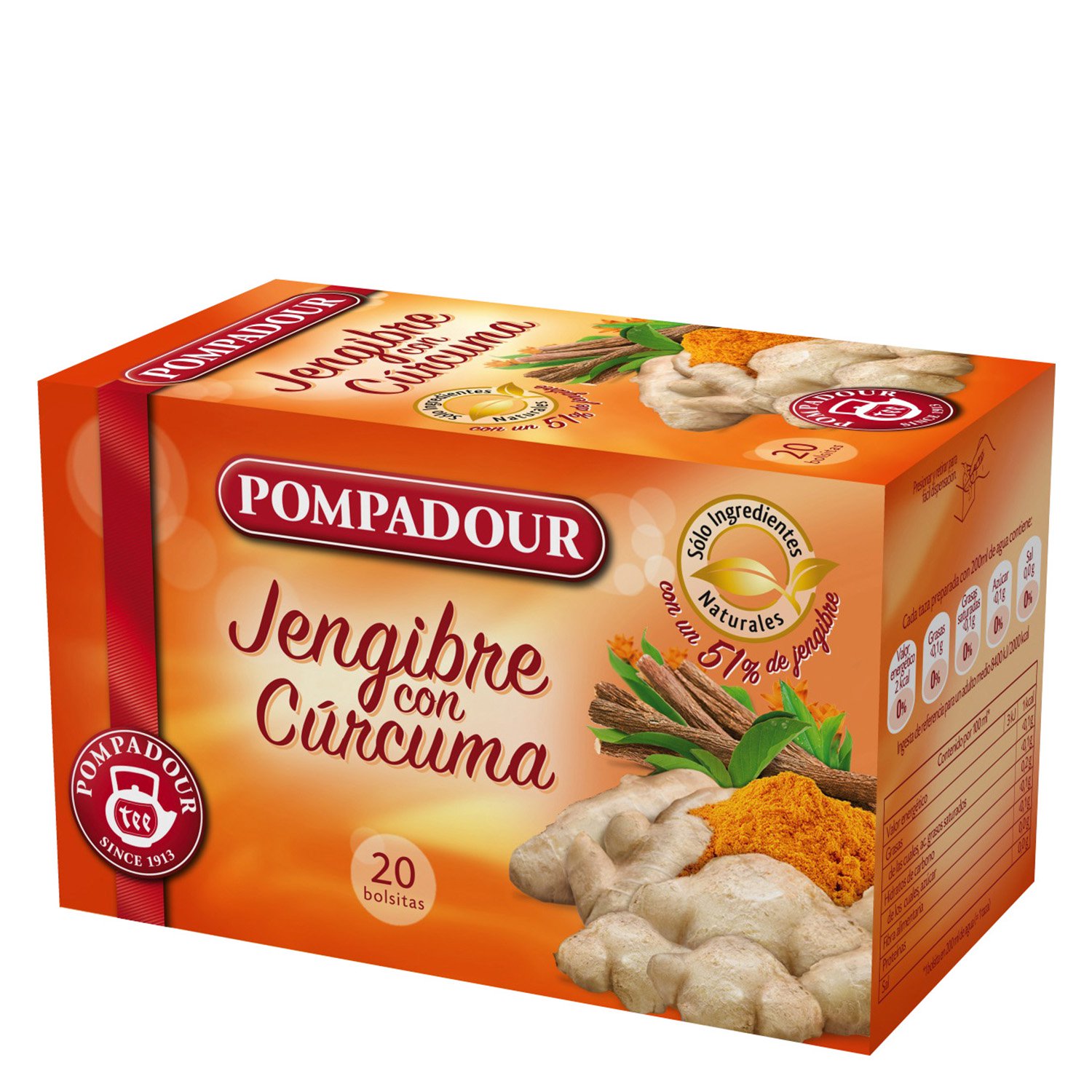 Jengibre con Cúrcuma, 20 bolsitas