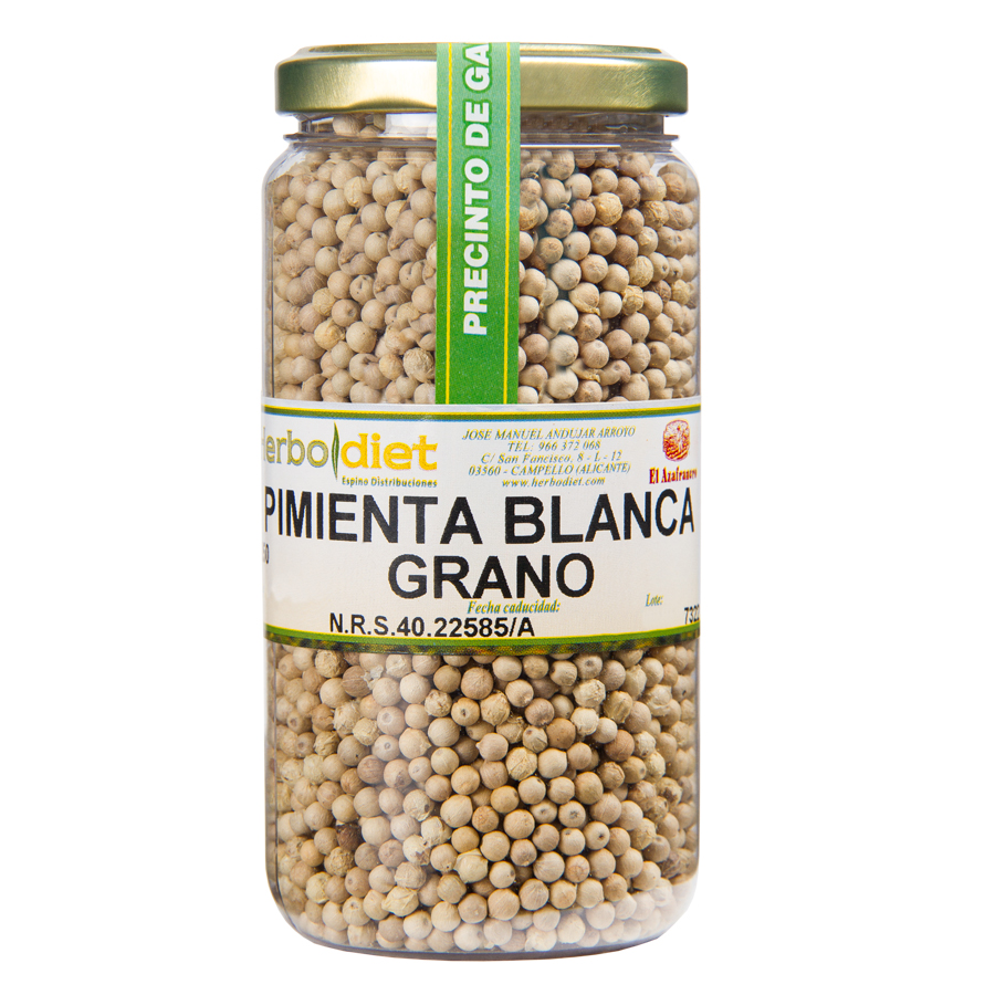 Pimienta Blanca Grano, 210 g.