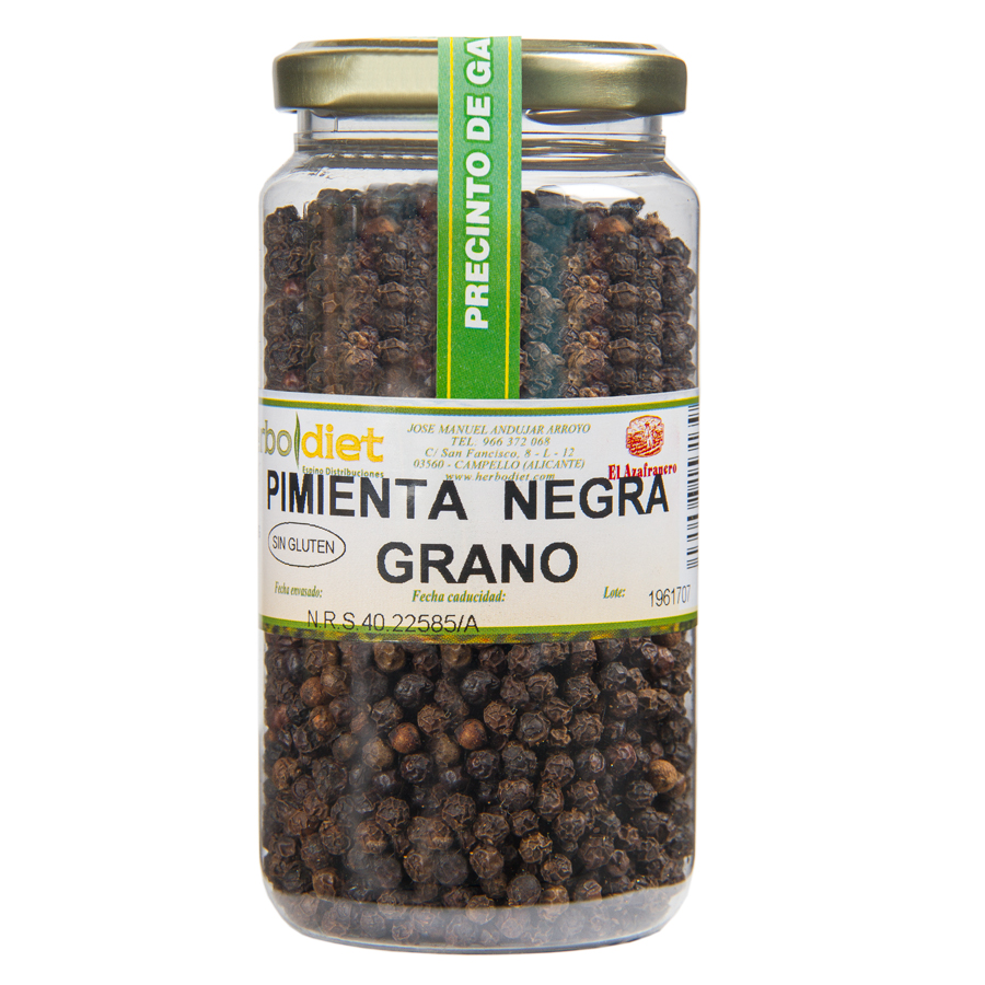 Pimienta Negra Grano, 210 g.
