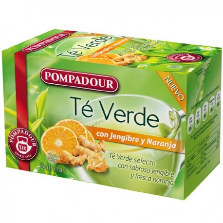 Té Verde con Jengibre y Naranja, 20 bolsitas